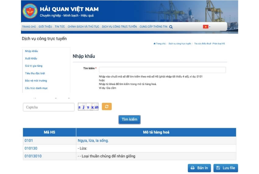 Cách tra cứu mã HS code