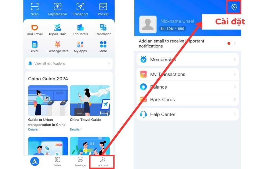 cách sử dụng ví alipay