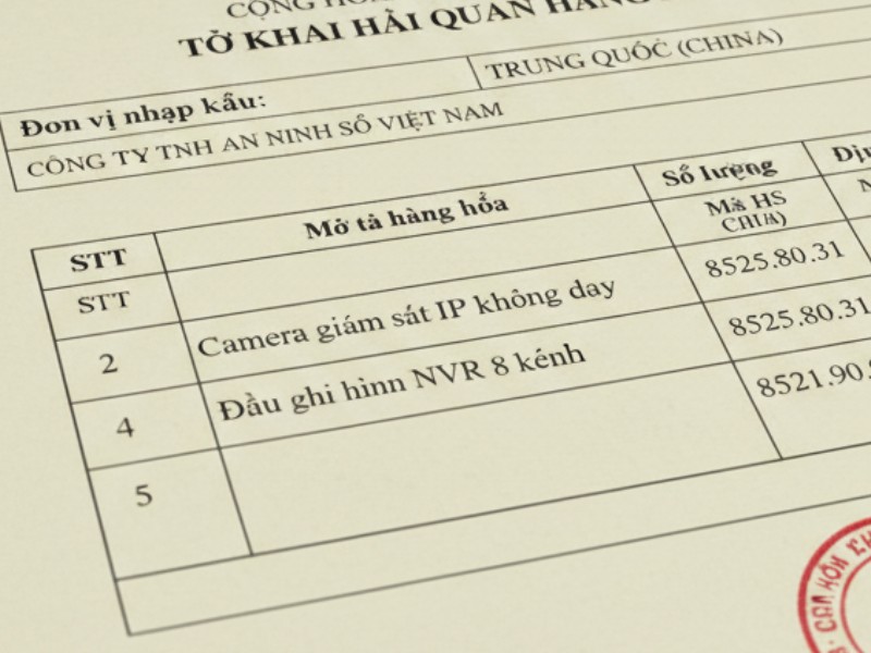 thủ tục nhập khẩu camera trung quốc