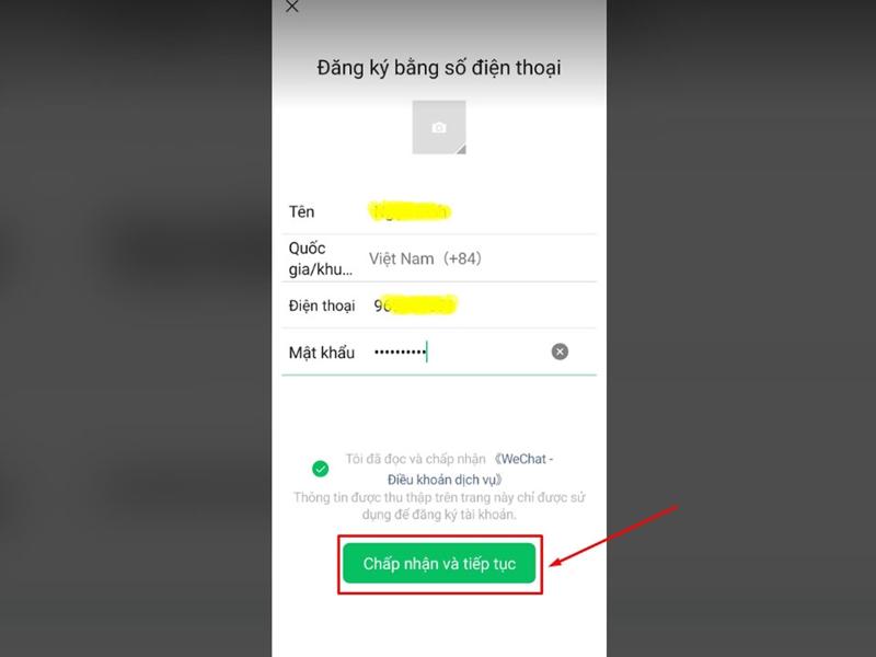 Không tạo được tài khoản Wechat