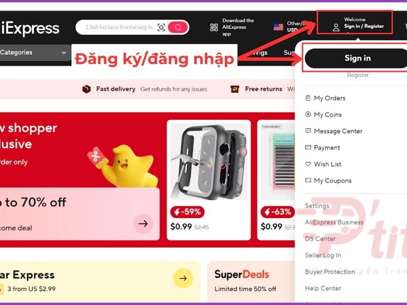 Mua hàng trên Aliexpress