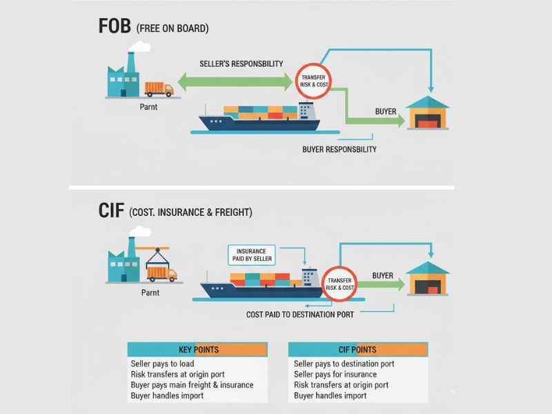 giá fob và cif là gì