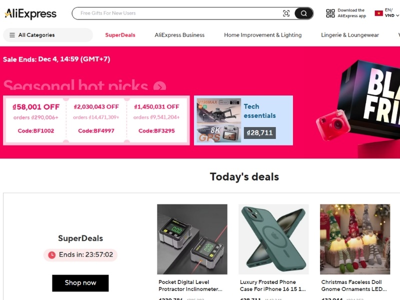 mua hàng trên aliexpress về việt nam