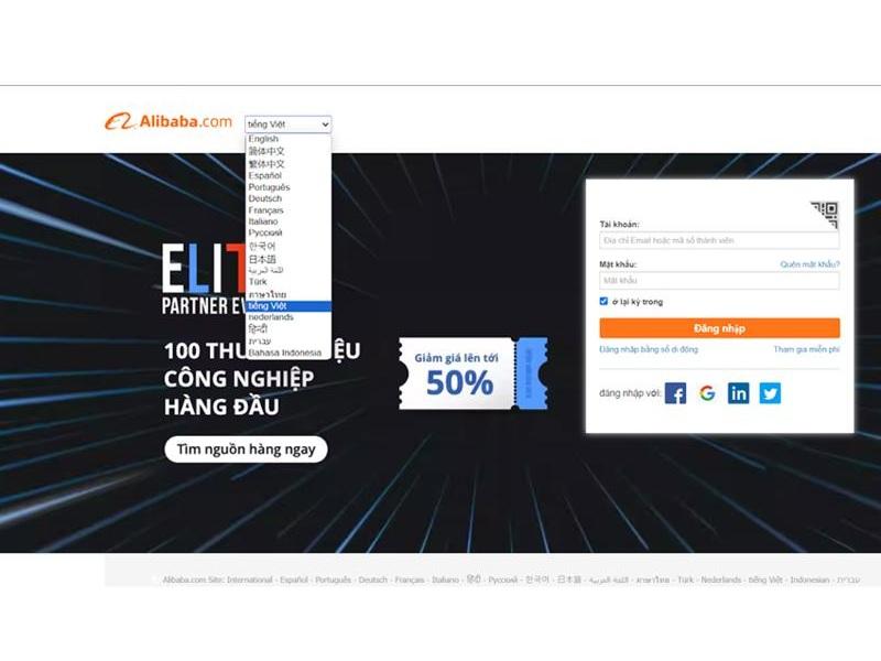 Cách tạo tài khoản alibaba
