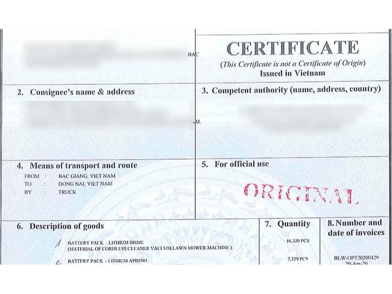 giấy tờ chứng minh nguồn gốc hàng hoá