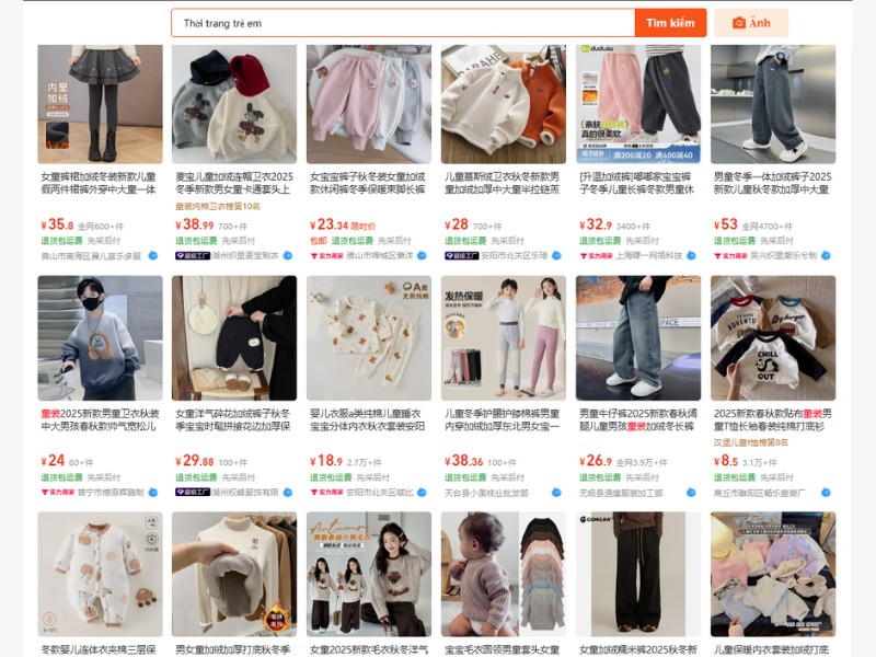 nhập quần áo trẻ em quảng châu