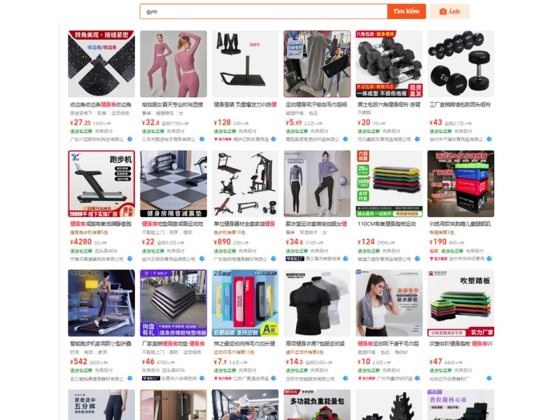 nhập hàng dụng cụ thể dục thể thao