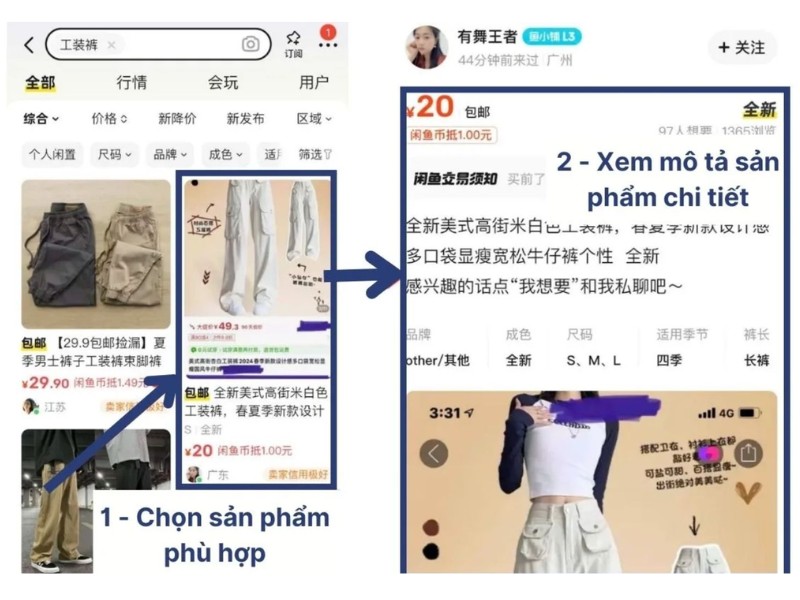 cách mua hàng xianyu