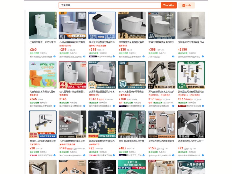 nhập thiết bị vệ sinh trung quốc