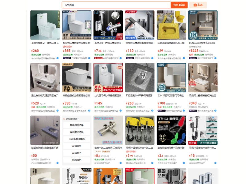 thiết bị vệ sinh nhập khẩu trung quốc