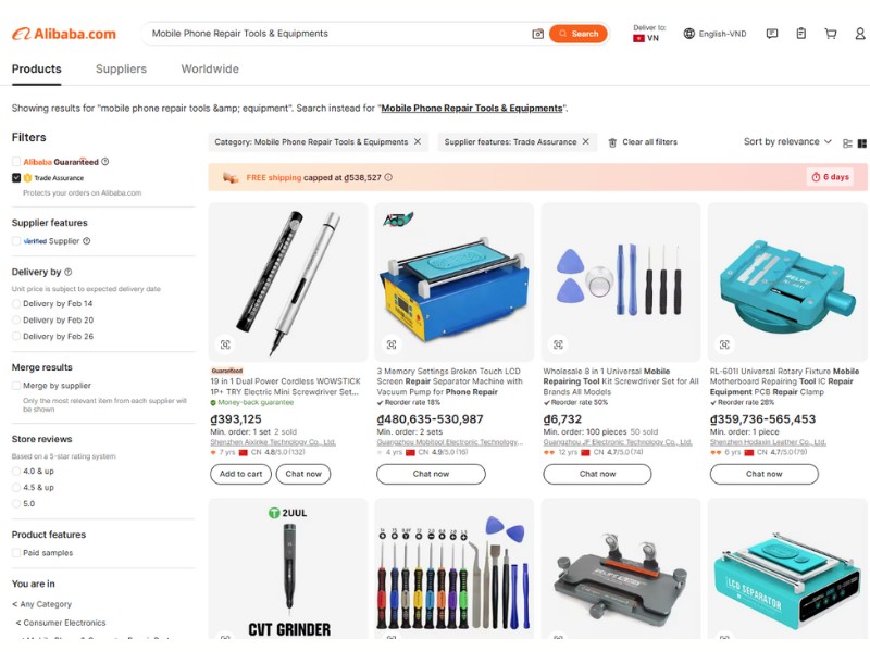 cách tìm nhà cung cấp trên alibaba