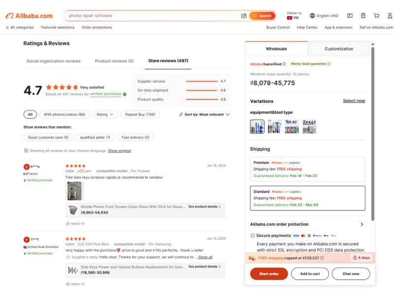 cách tìm nhà cung cấp trên alibaba