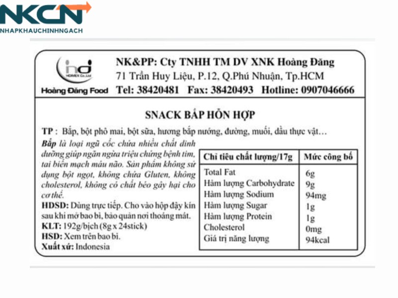 giấy tờ nhập khẩu hàng hóa