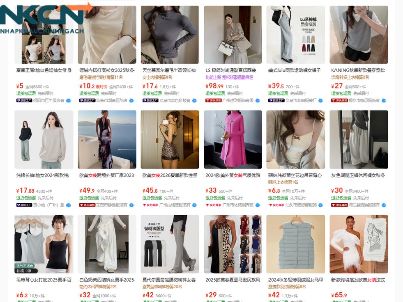 nhập quần áo quảng châu