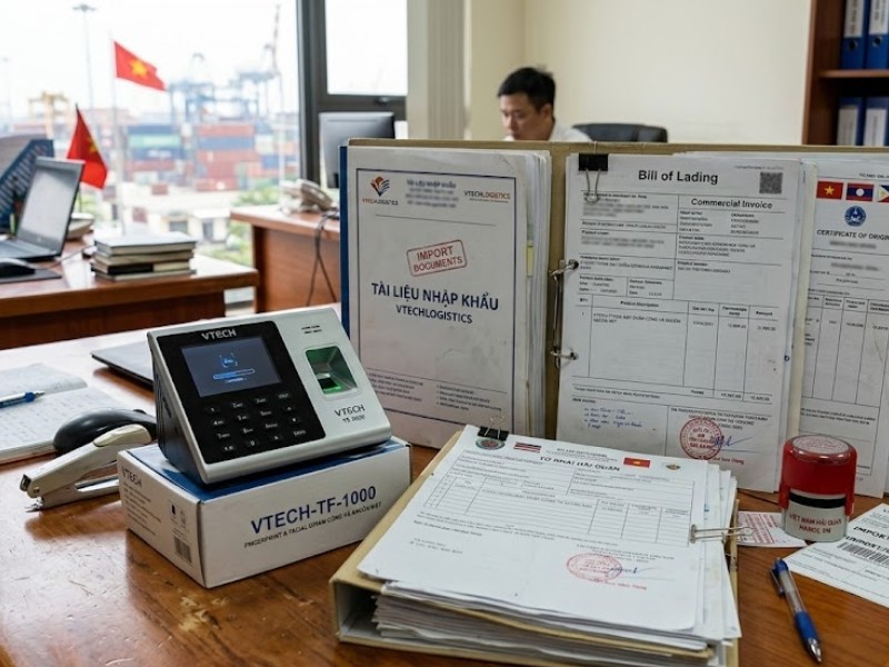 nhập khẩu máy chấm công