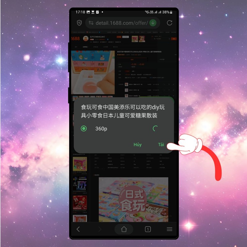 cách tải video trên 1688 về điện thoại