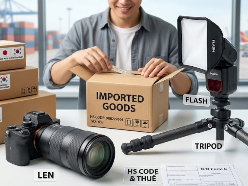 Quy trình, thủ tục nhập khẩu phụ kiện máy ảnh mới nhất 2026