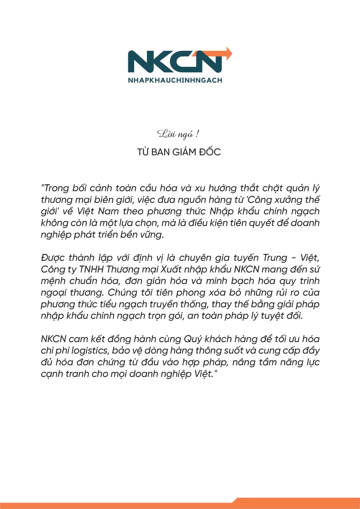 hồ sơ năng lực nkcn logistics