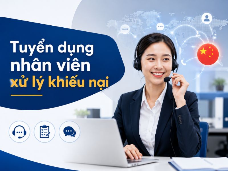 Tuyển dụng nhân viên xử lý khiếu nại (thành thạo tiếng Trung)