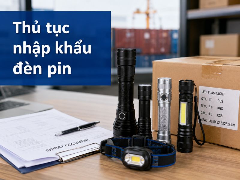 Thủ tục nhập khẩu đèn pin: mã HS, thuế nhập khẩu, hồ sơ chi tiết