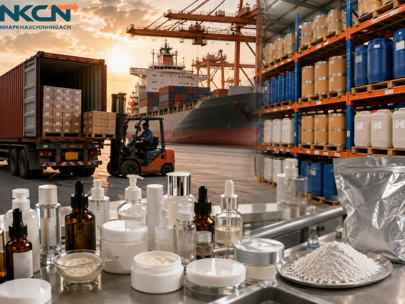 thủ tục nhập khẩu nguyên liệu sản xuất mỹ phẩm