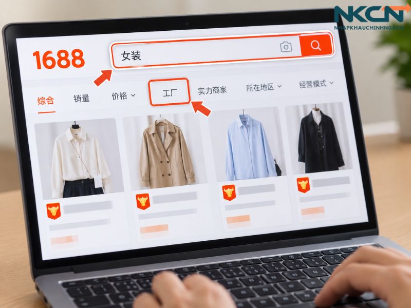 cách tìm shop đầu trâu trên 1688